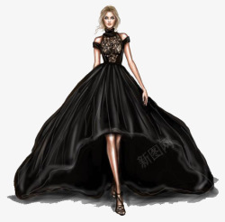 黑色礼服裙子素材