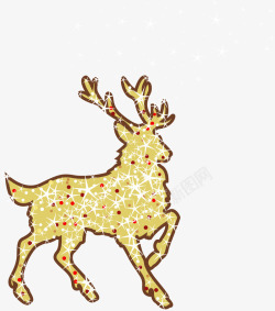 发光驯鹿圣诞素材库金色的驯鹿矢量图高清图片