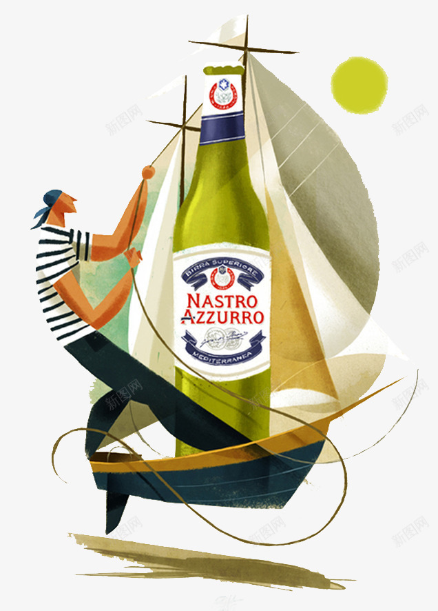 啤酒插画系列海盗png免抠素材_新图网 https://ixintu.com 单页 卡通 啤酒 插画 月亮 海报 海盗 船员 船帆