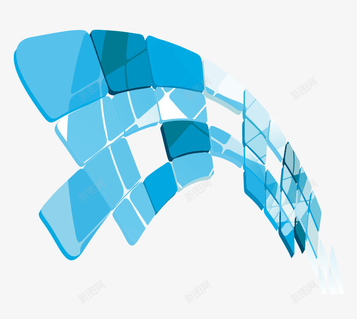 科技方块png免抠素材_新图网 https://ixintu.com 科技感 科技色块 蓝色科技