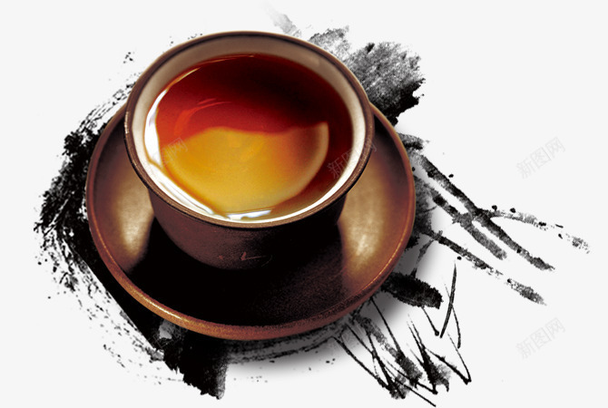 茶文化水墨png免抠素材_新图网 https://ixintu.com 中国风 水墨风 茶具 茶叶 茶文化
