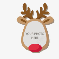 圣诞大头贴麋鹿大头贴相框高清图片