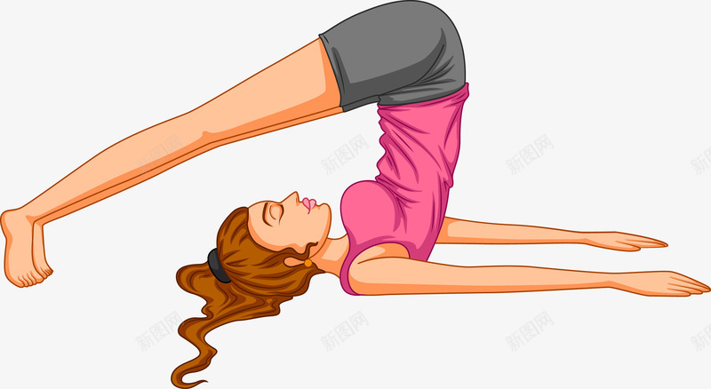 锻炼的瑜伽女孩png免抠素材_新图网 https://ixintu.com 休闲 休闲娱乐 健美 健身 印度瑜伽 女性 手绘 插画 瑜伽 瑜伽动作 线条 运动 锻炼