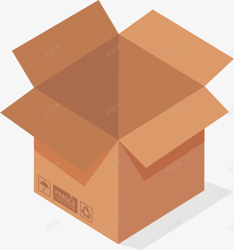 一个打开的箱子矢量图ai免抠素材_新图网 https://ixintu.com 容器 快递 牛皮纸箱子 盒子 矢量图 箱子 纸盒 纸盒子 纸箱子