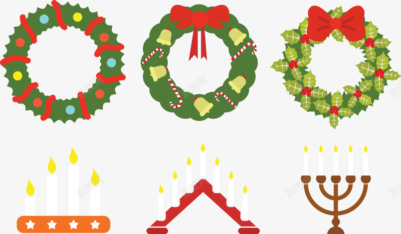 圣诞和元素png免抠素材_新图网 https://ixintu.com 圣诞节 烛台 蜡烛 装饰树