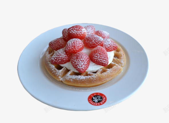 漫咖啡格子饼png免抠素材_新图网 https://ixintu.com 下午茶 产品实物 实物 甜品 草莓