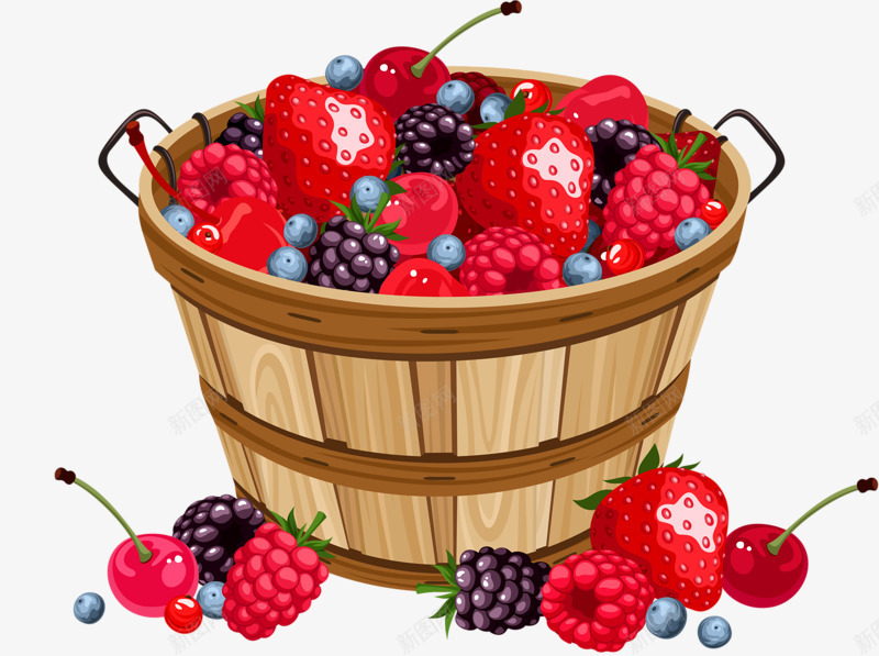 一桶水果草莓覆盆子png免抠素材_新图网 https://ixintu.com 一桶 水果 红色 草莓 覆盆子