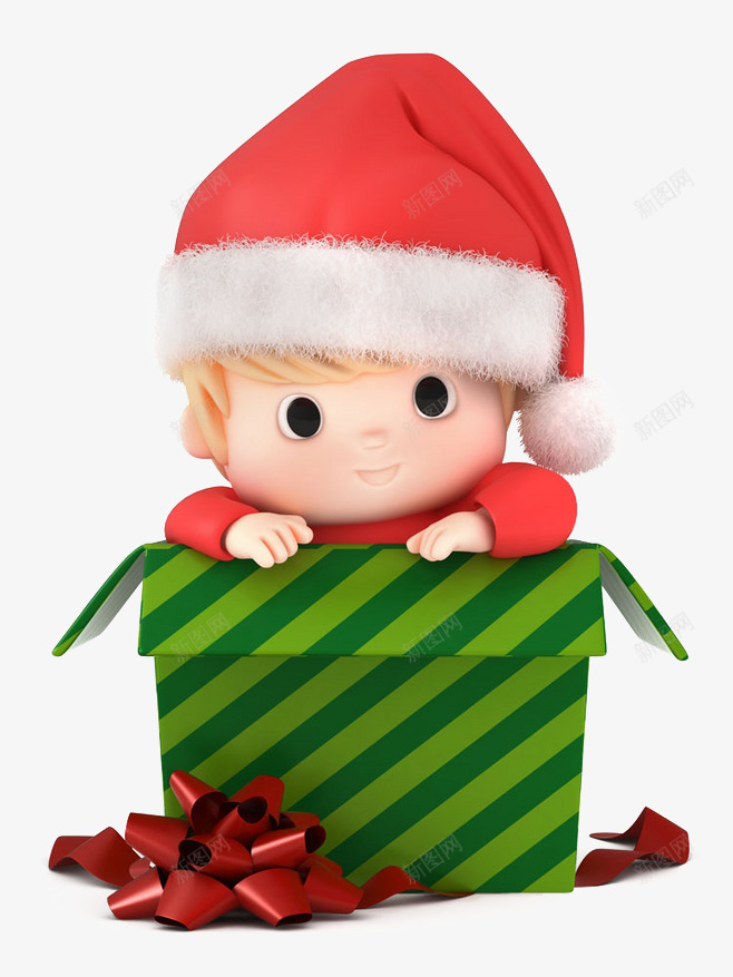 3D坐在礼物盒里的小男孩png免抠素材_新图网 https://ixintu.com 圣诞节 小男孩 正太 礼物盒