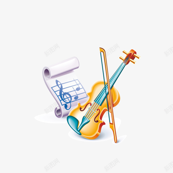 小提琴音符png免抠素材_新图网 https://ixintu.com 小提琴 音符