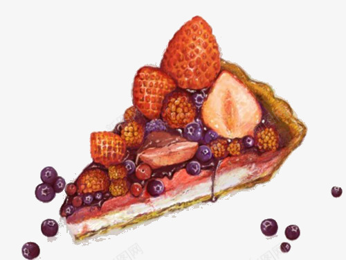 复古森系蛋糕png免抠素材_新图网 https://ixintu.com 小清新 手绘 水彩 草莓