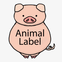 粉色小猪动物矢量图素材