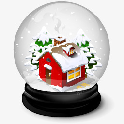 水晶球png免抠素材_新图网 https://ixintu.com 圣诞 圣诞树 圣诞节 小屋 房子 房屋 水晶球 雪 雪花