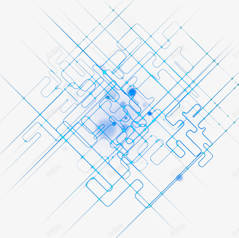 蓝色科技光线png免抠素材_新图网 https://ixintu.com 光 直线 科技元素 蓝色