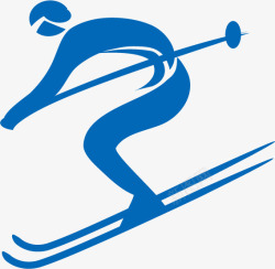 体育图片蓝色冰雪运动剪影矢量图高清图片