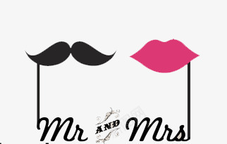 结婚元素图标psd_新图网 https://ixintu.com 卡通logo 嘴唇 结婚元素 胡子