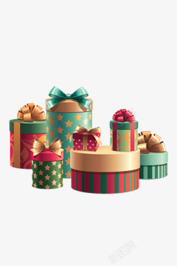 圣诞晚会背景节日彩色礼盒装饰高清图片