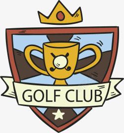 高尔夫标志冠军奖杯俱乐部标志高清图片
