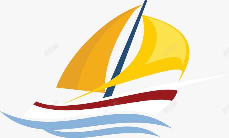 一个黄色帆船矢量图eps免抠素材_新图网 https://ixintu.com 一个帆船 帆船 帆船PNG 矢量帆船 黄色 黄色帆船 矢量图