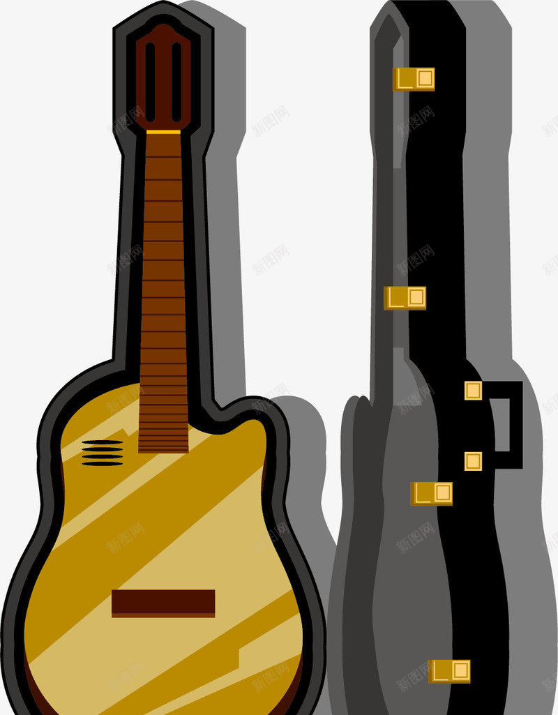 电吉他专用乐器盒子png免抠素材_新图网 https://ixintu.com 乐器 乐器容器 乐器盒子 卡通乐器盒子 电吉他 盒子 矢量乐器盒子
