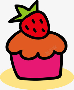 卡通可爱草莓蛋糕素材