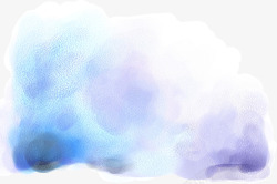 手绘蓝紫色梦幻雪景素材