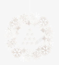 白色扁平圣诞雪花挂饰素材