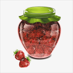 草莓与草莓罐头素材