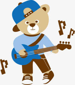 弹吉他的小熊模板下载小熊弹吉他矢量图高清图片