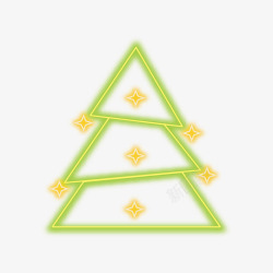 旋转发光效果三角霓虹圣诞树高清图片
