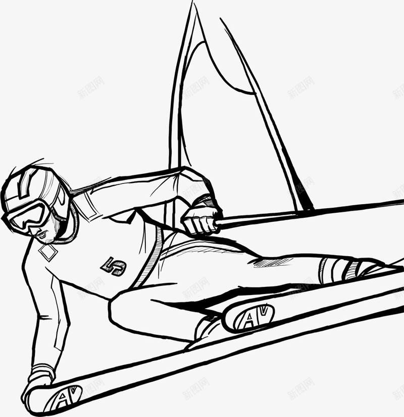 漫画滑雪运动员png免抠素材_新图网 https://ixintu.com 图片 滑雪 漫画 运动员