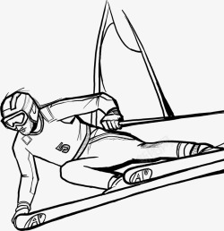 漫画滑雪运动员素材