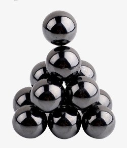 磁力球排列一堆黑色磁力球高清图片