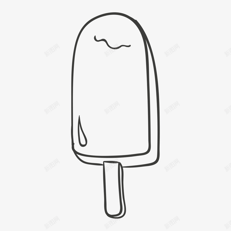 手绘冰棍png免抠素材_新图网 https://ixintu.com 冰棍 冷品 手绘图 插图 简笔图 雪糕 食物