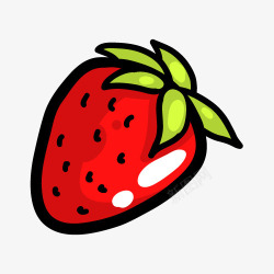 可爱卡通简笔手绘水果草莓素材