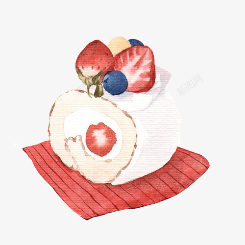草莓面包手绘画片png免抠素材_新图网 https://ixintu.com 手绘美食 甜点 草莓味 草莓装饰 面包