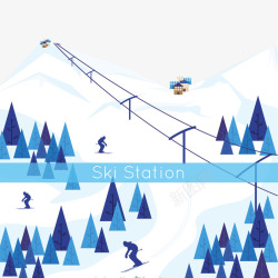 冬季滑雪图案素材