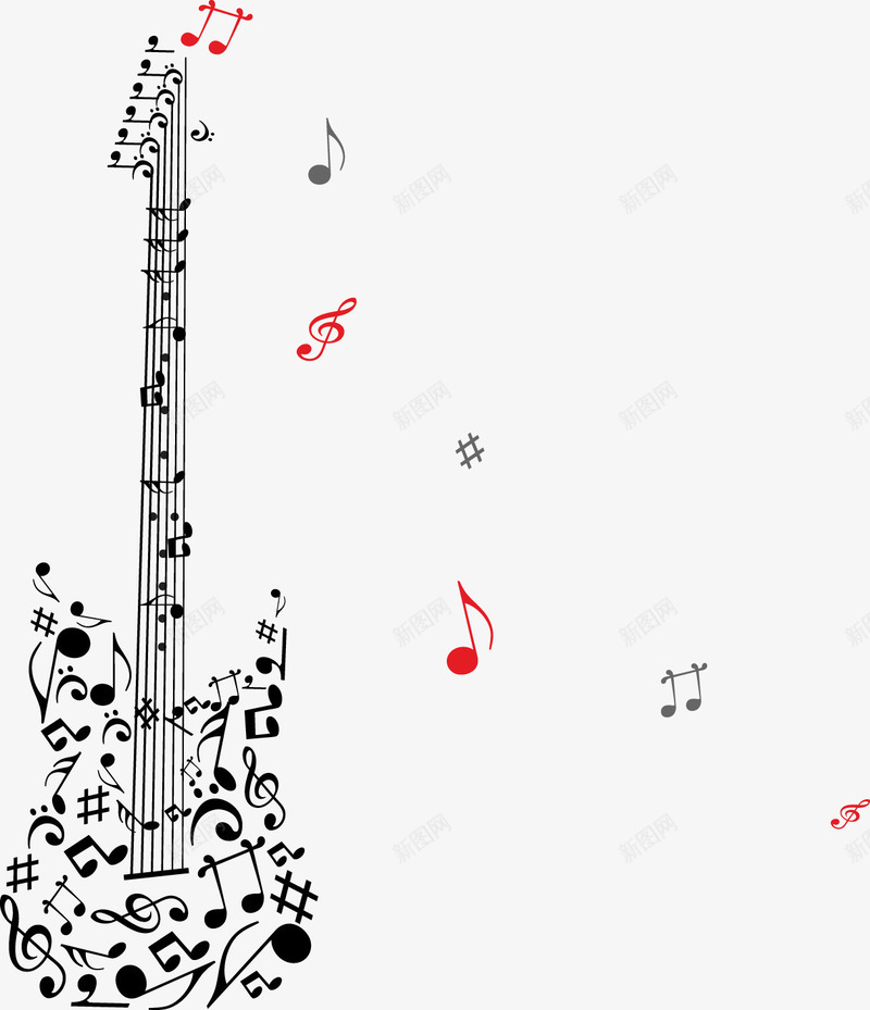 音符吉他矢量图ai免抠素材_新图网 https://ixintu.com 乐器 吉他 吉他社海报 新图网 矢量图 音乐 音符 音符花边