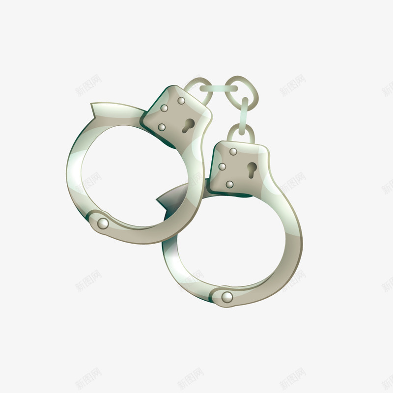 银色手铐图标png_新图网 https://ixintu.com 光泽 安全 形状 手铐 警察 设计 质感 金属 银色
