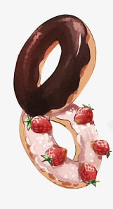 草莓酱甜甜圈甜甜圈高清图片