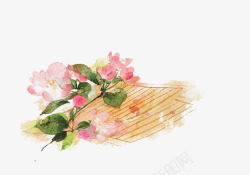 水彩花朵牡丹花书页素材