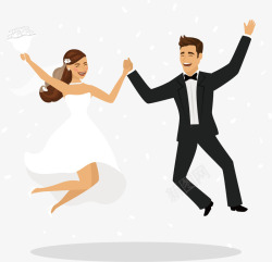西装婚纱新人结婚喝彩的人矢量图高清图片
