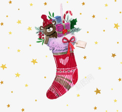 水彩袜子手绘圣诞袜子矢量图高清图片
