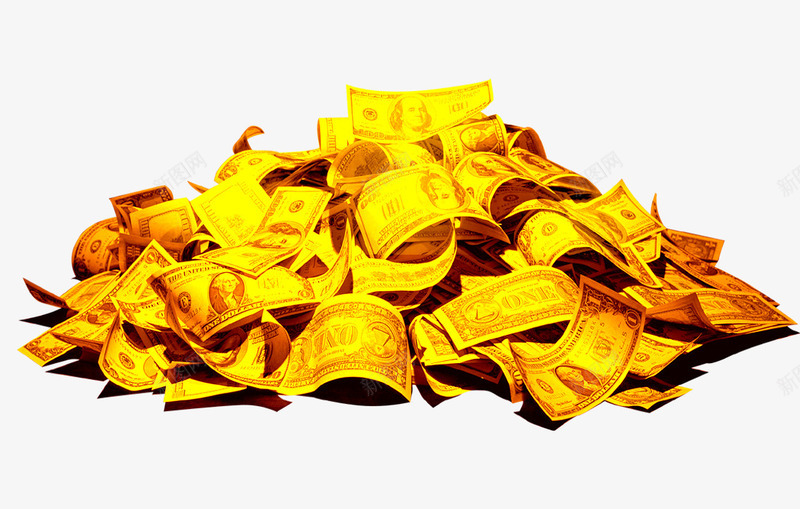 金色奢华钞票装饰图案png免抠素材_新图网 https://ixintu.com 免抠PNG 奢华 装饰图案 金色 钞票