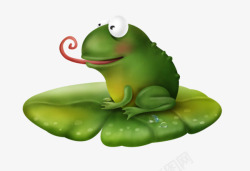 长舌头的男青年绿色青蛙高清图片