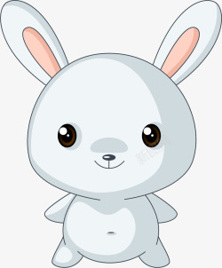 笑脸兔子卡通白色小兔子高清图片