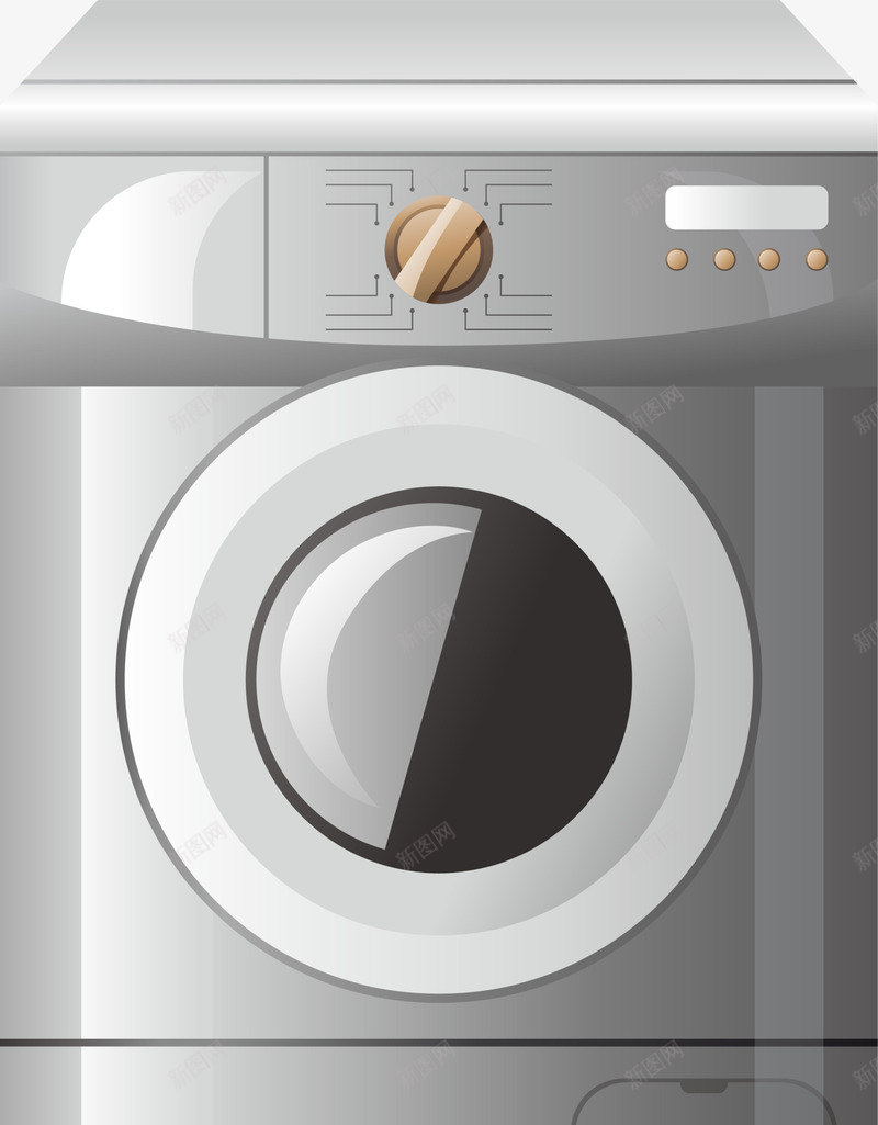 银色卡通洗衣机png免抠素材_新图网 https://ixintu.com 卫生 机器 洗衣机场景 清洁 滚筒洗衣机 电器 装饰图案 银色洗衣机