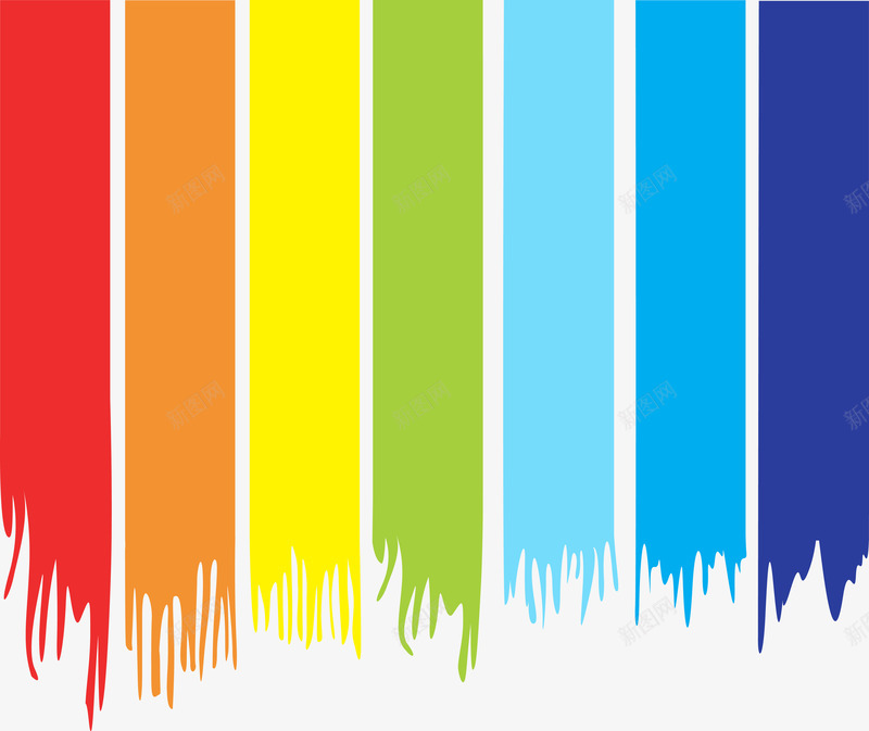 彩虹油漆痕迹背景png免抠素材_新图网 https://ixintu.com 油漆流下