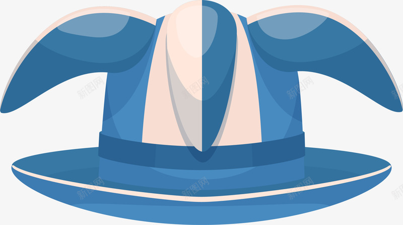 蓝色卡通小丑帽png免抠素材_新图网 https://ixintu.com 卡通帽子 小丑帽子 帽子 蓝色小丑帽 装饰图案 马戏团