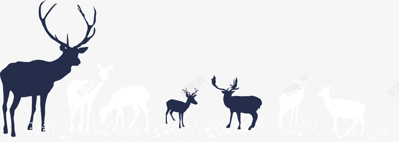 白色圣诞节麋鹿png免抠素材_新图网 https://ixintu.com 冬日麋鹿 圣诞快乐 圣诞节 白色麋鹿 装饰图案 鹿群