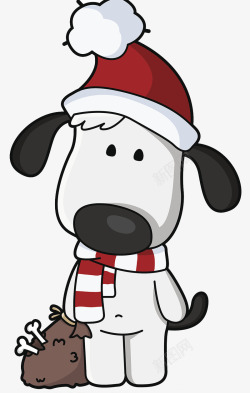 戴圣诞帽的小狗圣诞节小狗高清图片